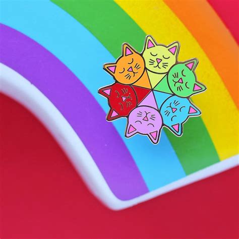 Cat Colour Wheel Hard Enamel Pin Rainbow Pin Artist Colour