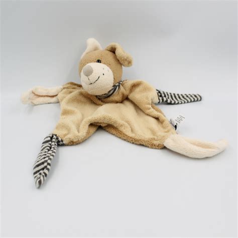 Doudou Plat Chien Beige Noir Ray Sterntaler