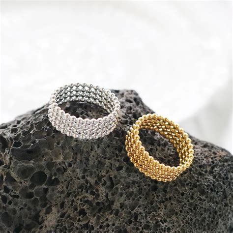 Tarnish Free Jewelry Waterproof Rings Gold Stainless Steel Jewelry