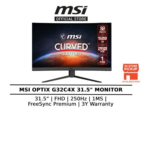 MSI Optix G27C4X Curved Gaming Monitor 27 Mag 32C6X 32 1500R 1ms