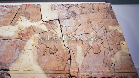 Thebes Tomb Reliefs With Offering Bearers Limestone Reign Of Psamtik