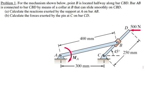 Solved For The Mechanism Shown Below Point B Is Located Chegg