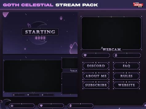 Goth Twitch Overlay Witchy Twitch Overlay Vtuber Overlay Pack