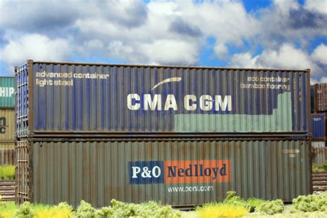 Cma Cgm P O Nedlloyd Containers Ho Scale Weathered Trains Flickr