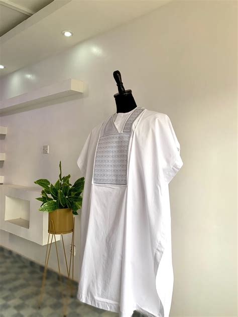 Distinguished White Agbada Set Stitchmeister