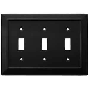 Monarch Abode Architectural 2 Gang Toggle Wall Plate Matte Black