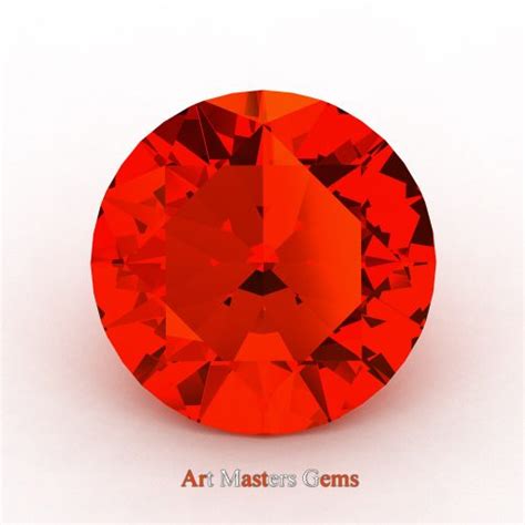 Art Masters Gems Calibrated Ct Round Padparadscha Sapphire Created