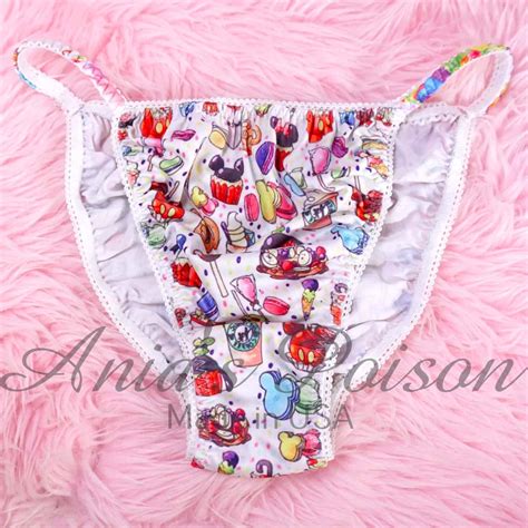 Anias Sissy Spandex Stretch String Bikini Magic Mouse Sweets Print Mens Panties Sz L Ania