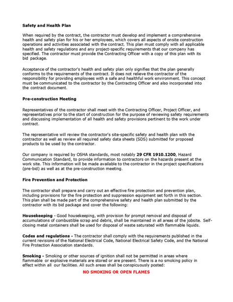 Contractor Safety Program Template In Word And Pdf Formats Page 4 Of 6