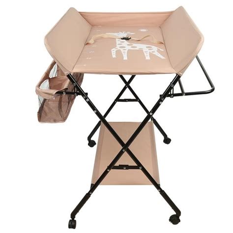 Table à Langer Pliable et Portable KEDIA Hauteur Réglable Rose