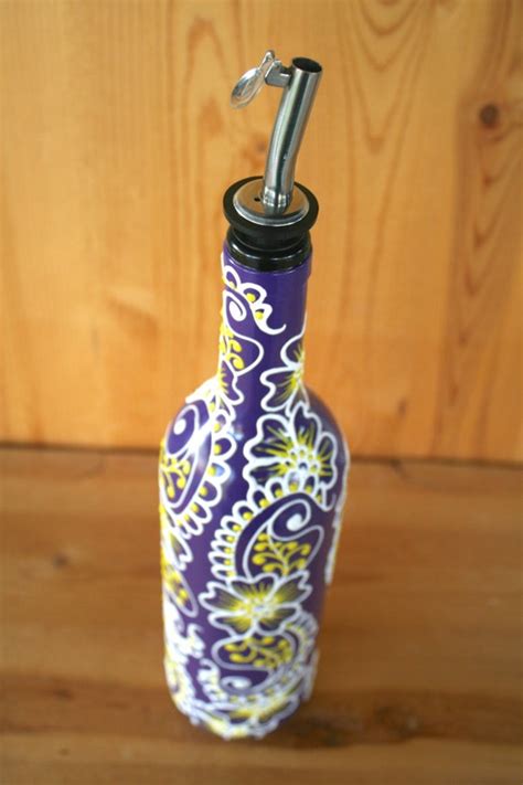 Wine Bottle Olive Oil Dispenser With Henna Inspired By Lucentjane