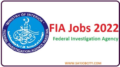 Fia Jobs Federal Investigation Agency Say Job City