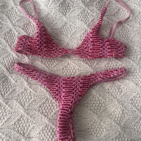 Triangl Pink Crochet Bikini So Beautiful And Very Depop