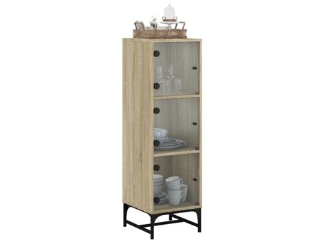 Vidaxl Buffet Avec Portes En Verre Ch Ne Sonoma X X Cm Conforama