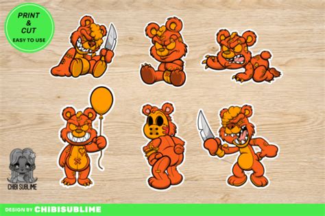 Spooky Teddy Bear Printable Stickers Graphic By Chibi Sublime