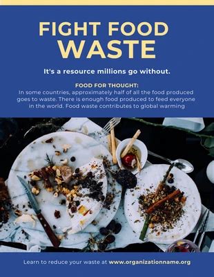 Free Food Waste Poster Templates Venngage