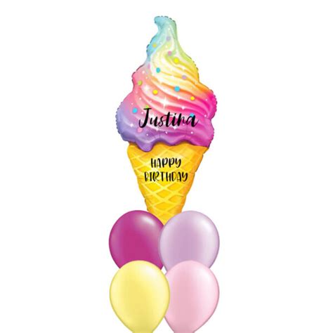 45 Rainbow Ice Cream Customfoil Bouquet Customised Foil Balloon And