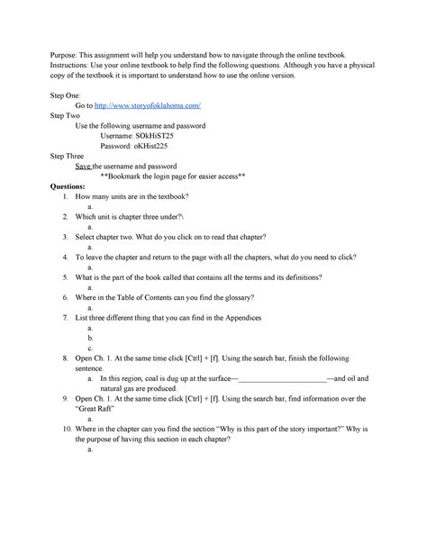 Textbook Scavenger Hunt Purpose This Assignment Will Help You