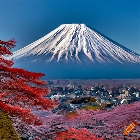 Beautiful Japanese Landscape With Mount Fuji On Craiyon