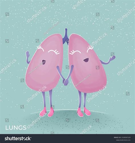 Cute Lungs Arms Legs Smiling Face 库存矢量图（免版税）2109597320 Shutterstock