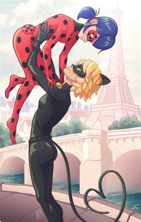 Download Ladybug And Cat Noir Kiss In Paris Wallpaper