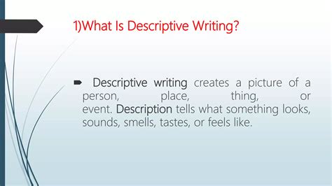 Descriptive Writing Ppt