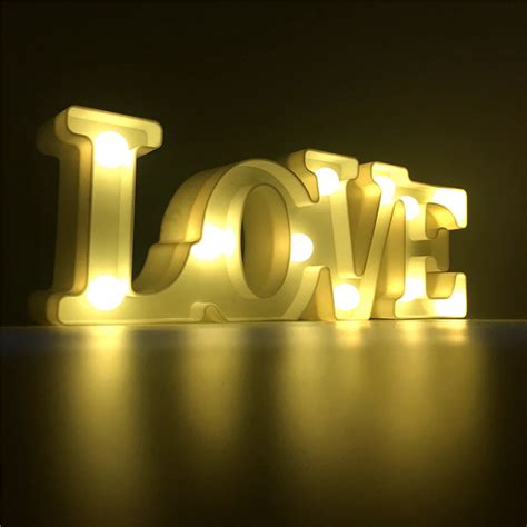 Luminaria Nightlight Led Love Letter Night Light Love Sign 3d Figure
