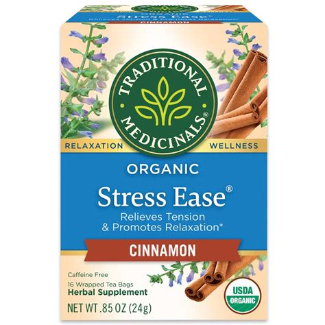 Traditional Medicinals Organic Stress Ease Herbal Tea Cinnamon