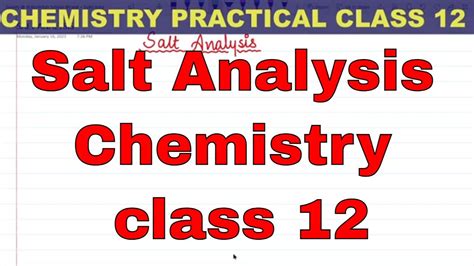 Salt Analysis Practical Chemistry Class Practical Exam