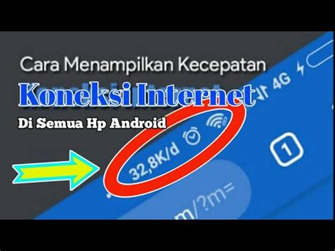 Cara Menampilkan Kecepatan Jaringan Internet Semua Hp Youtube