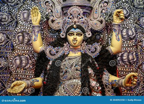 Idol of Goddess Maa Kali at a Decorated Puja Pandal in Kolkata, West ...