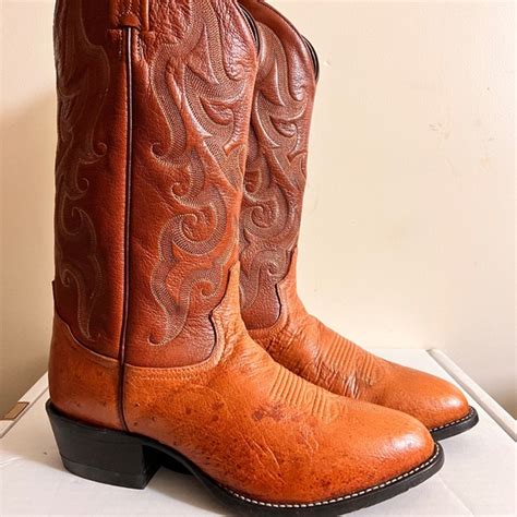 Tony Lama Shoes Vintage Tony Lama Smooth Ostrich Mens 85d Cowboy