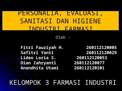 Ppt Farmasi Industri Dokumen Tips