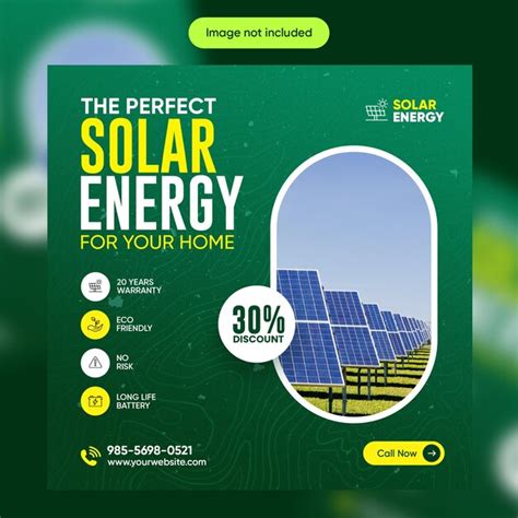 Premium Psd Free Energy Solar Panel Social Media Post Template