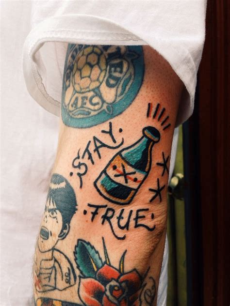 Stay True Bottle Tattoo Traditional Tattoo Filler Traditional