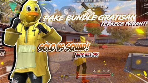 SOLO VS SQUAD PAKE BUNDLE GRATISAN SKIN OFF SKILL ON FREE FIRE