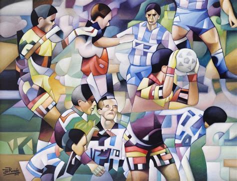 El futbol 2001 pintura al óleo de José Ramón Arte del fútbol Arte