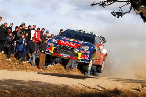 People Citroen Ds Wrc Rally Sebastien Loeb The Front In The Air