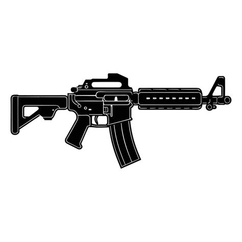 A black Silhouette gun vector. 34773494 Vector Art at Vecteezy