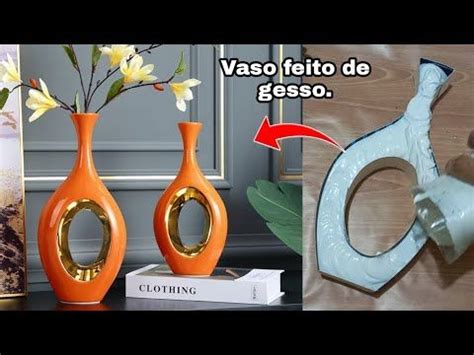 COMO FAZER VASO DECORATIVO DE GESSO E PAPELÃO HOW TO MAKE DECORATIVE