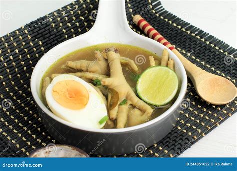 Indonesian Traditional Food Named Soto Ceker Ayam Chicken Soup With ...