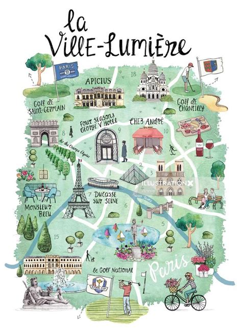 Paris Illustrated Map Poster Design