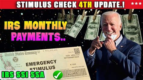 Fourth Stimulus Check Update Irs Monthly Payments Youtube