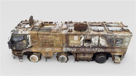 Destroyed Russian KAMAZ 63968 Typhoon K MRAP 3D Model CGTrader