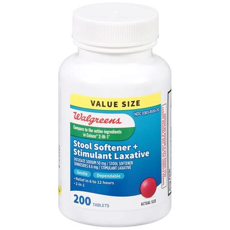 Walgreens Stool Softener Plus Laxative Tablets Walgreens