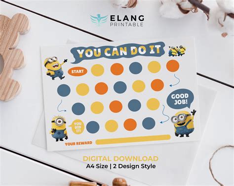 Minions Reward Chart Instant Download Reward Chart Toddler Etsy