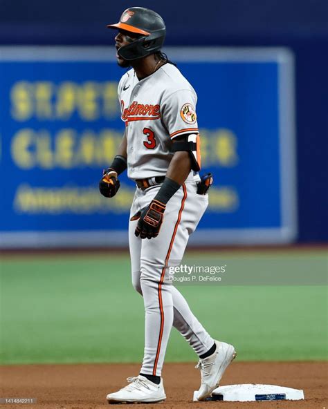 Jorge Mateo Of The Baltimore Orioles Reacts After Hitting A Double To