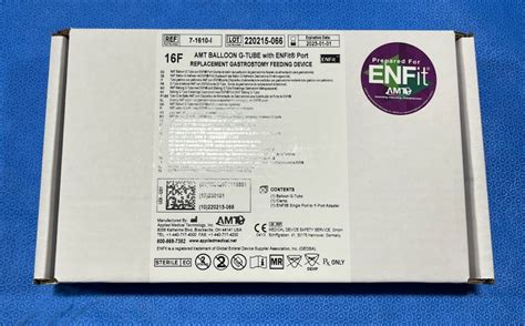 New Amt 7 1610 I Gastrostomy Balloon G Tube W Enfit Port Replacement
