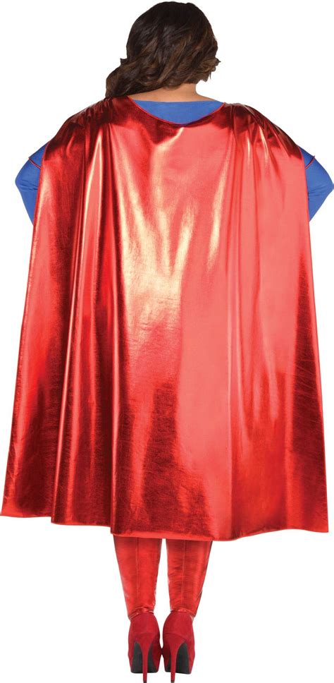 Womens Dc Supergirl Bluered Dress With Cape And Leg Warmers Halloween Costume Plus Size Party