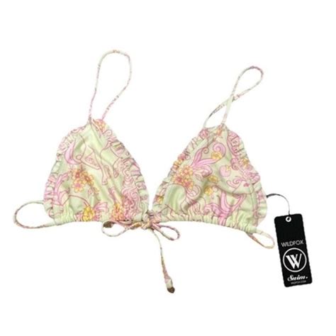 Wildfox Swim Nwt Wildfox L Ruffle Tie Front Unicorn Bikini Swim Top Poshmark